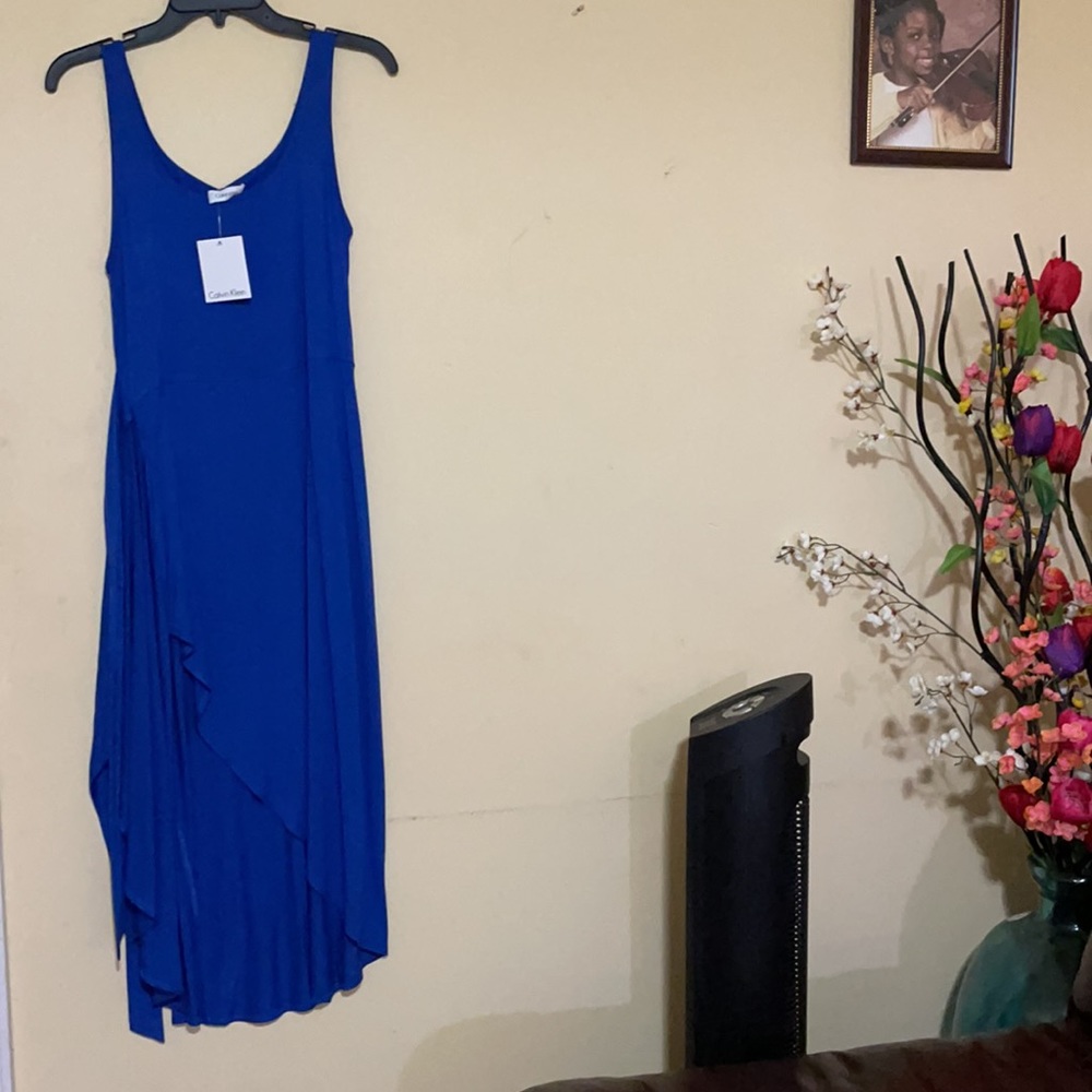 Calvin Klein Lovely High Low Tank Neck Dress